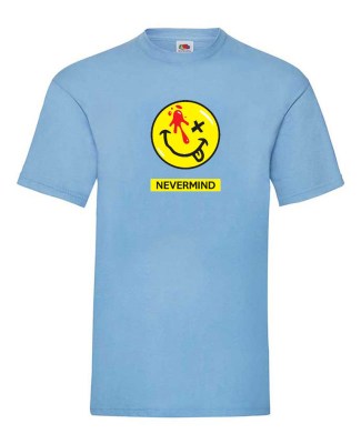ΓΑΛΑΖΙΟ  T-shirt FRUIT OF THE LOOM με στάμπα A6788